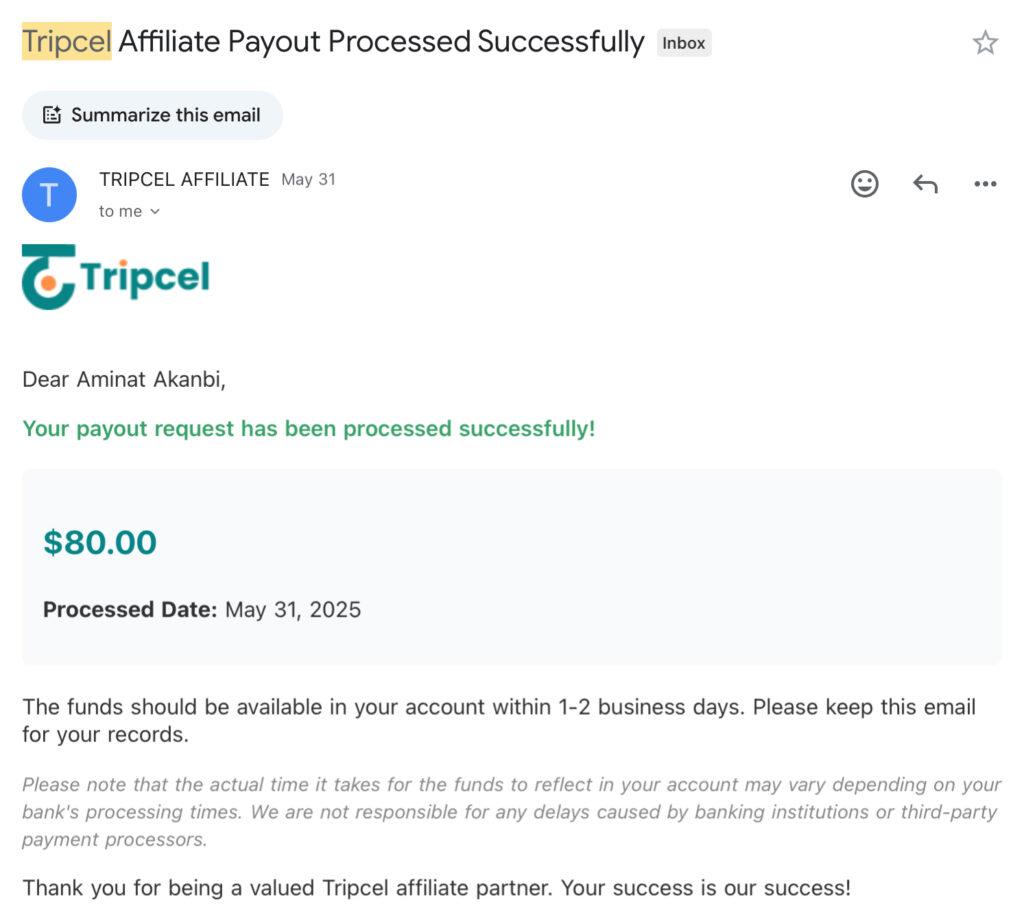 Tripcel affiliate 